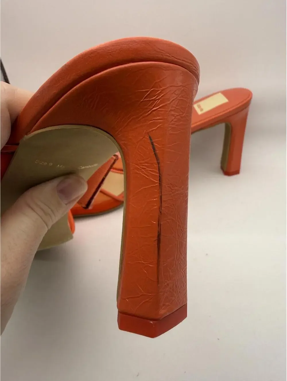 Dolce Vita Orange Mesh Strap Heeled Sandals Size 9 New with Defects
